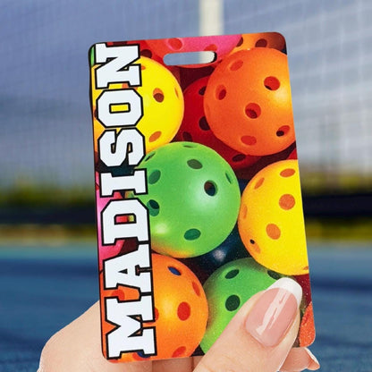 Personalized Pickleball Bag Tag Custom Paddle Sports Luggage Tag Gift for Pickleball Player Team Name Tag Tournament Gift Gear ID Tag