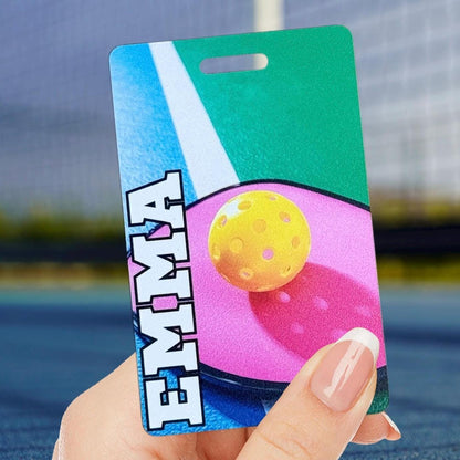 Personalized Pickleball Bag Tag Custom Paddle Sports Luggage Tag Gift for Pickleball Player Team Name Tag Tournament Gift Gear ID Tag