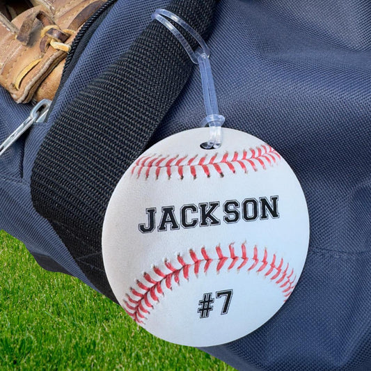 Personalized Baseball Bag Tag: Custom Team Player Name & Number