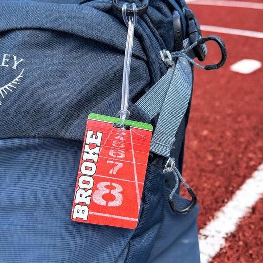 Personalized Track Bag Tag Sports Team Luggage Tag for Runner Backpack ID Custom Track Team Gift Customized Duffle Bag Tag for Runner