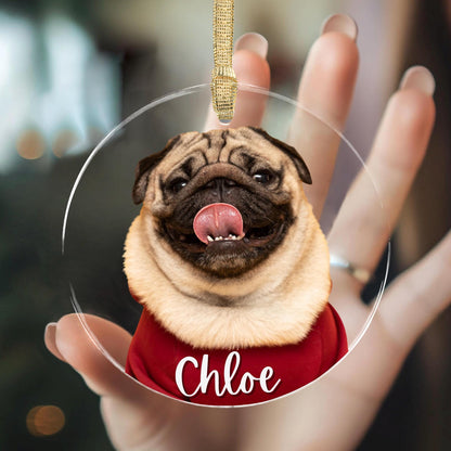 Custom Dog Photo Ornament: Personalized Acrylic Pet Memorial Gift