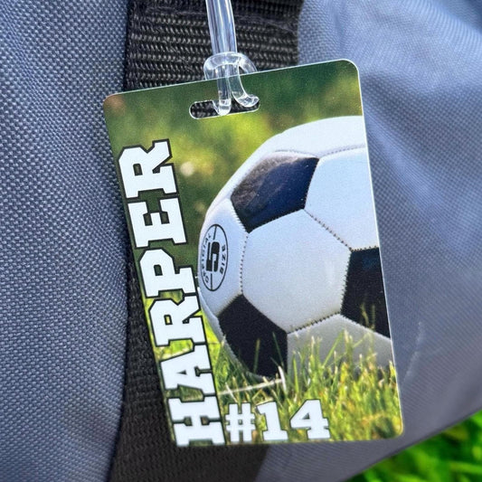 Personalized Soccer Bag Tag Sports Team Luggage Tag for Player Backpack ID Custom Team Gift for Coach and Athletes Customized Name Tag