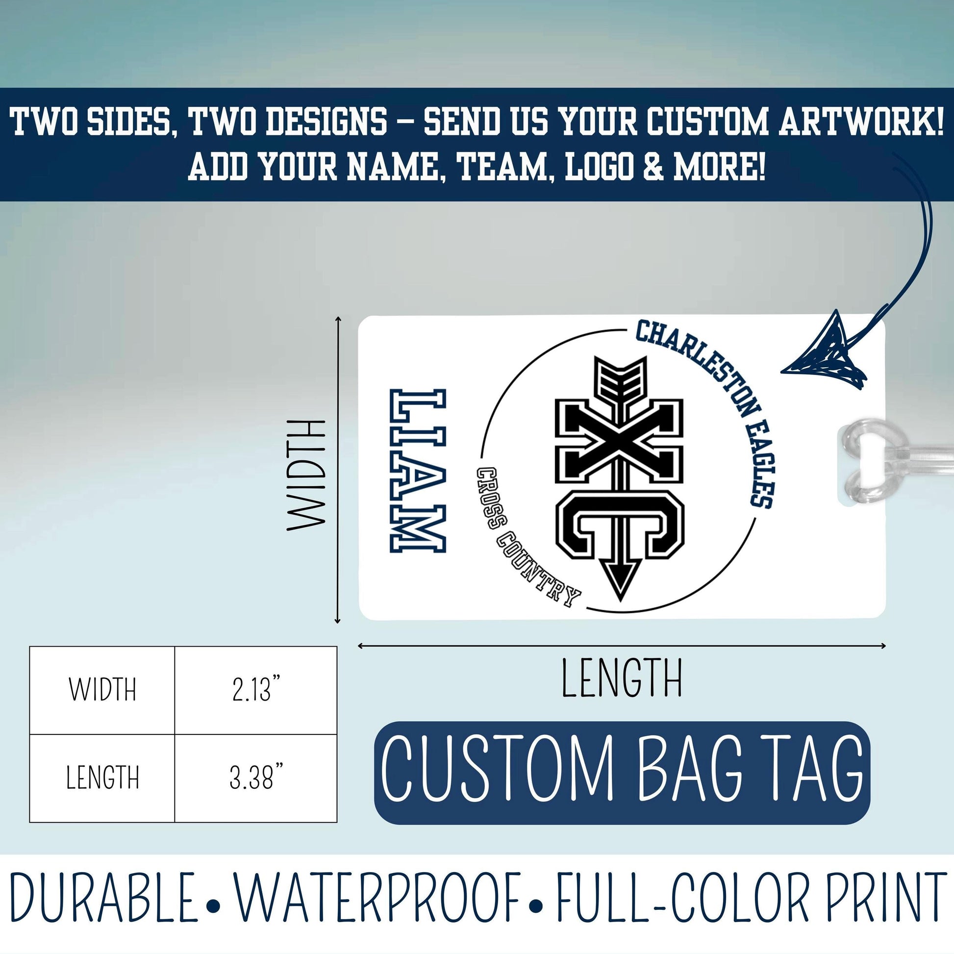 Personalized Cross Country Bag Tag for Runners XC Team Backpack Tag Custom Luggage ID Name Tag Track and Field Gift Athlete Tag Bulk Order