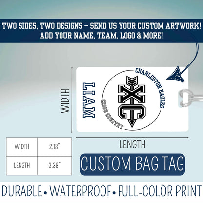 Personalized Cross Country Bag Tag for Runners XC Team Backpack Tag Custom Luggage ID Name Tag Track and Field Gift Athlete Tag Bulk Order