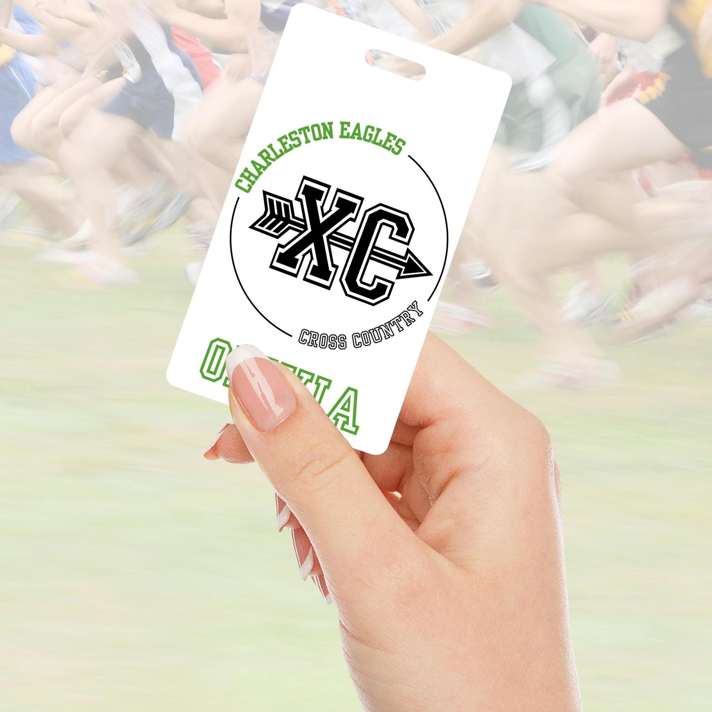 Personalized Cross Country Bag Tag for Runners XC Team Backpack Tag Custom Luggage ID Name Tag Track and Field Gift Athlete Tag Bulk Order
