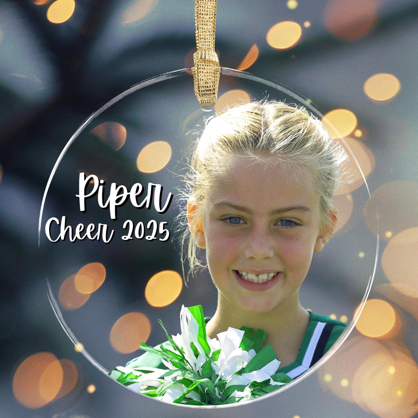 Personalized Cheerleader Ornament Custom Photo Cheer Gift for Girls Cheerleading Team Keepsake Christmas Tree Decoration Senior Night Memory