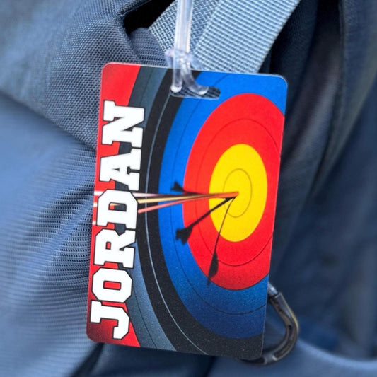 Personalized Archery Bag Tag Sports Team Luggage Tag for Player Backpack ID Custom Archery Team Gift Customized Bow Case ID for Archer