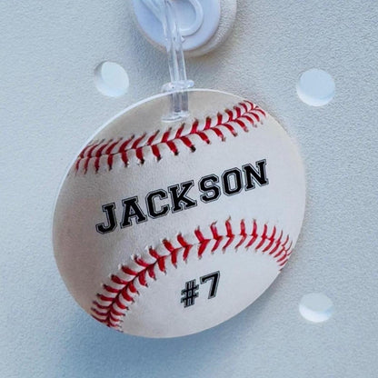 Personalized Baseball Bag Tag: Custom Team Player Name & Number