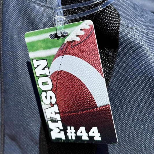 Personalized Football Bag Tag Sports Team Luggage Tag for Player Backpack ID Custom Team Gift for Coach and Athletes Customized Name Tag