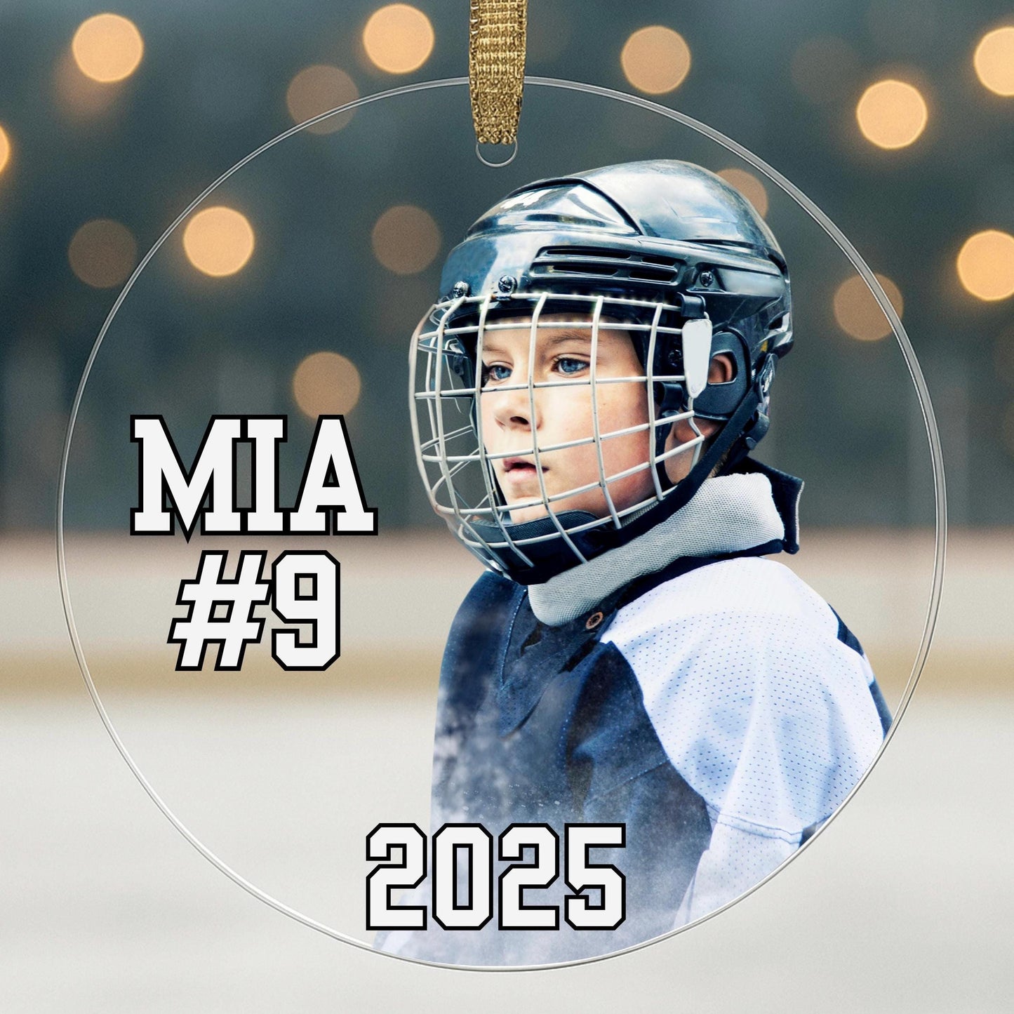 Personalized Ice Hockey Photo Ornament: Custom Christmas Keepsake Gift