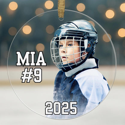 Personalized Ice Hockey Photo Ornament: Custom Christmas Keepsake Gift
