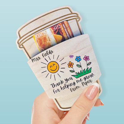 Christmas Teacher Gift Idea Coffee Gift Card Holder Pre K Classroom Teacher Thank You Present End of Semester Teacher Assistant Holiday Gift