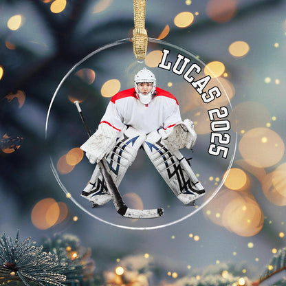 Personalized Ice Hockey Photo Ornament: Custom Christmas Keepsake Gift