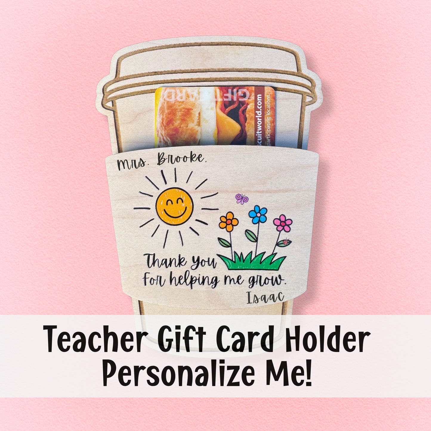 Christmas Teacher Gift Idea Coffee Gift Card Holder Pre K Classroom Teacher Thank You Present End of Semester Teacher Assistant Holiday Gift