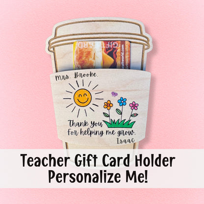 Christmas Teacher Gift Idea Coffee Gift Card Holder Pre K Classroom Teacher Thank You Present End of Semester Teacher Assistant Holiday Gift