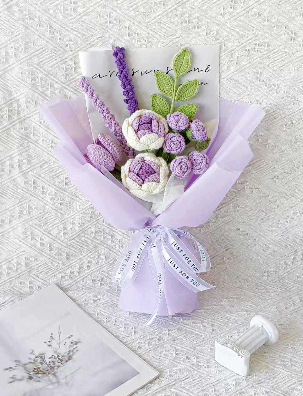 Handmade Crochet Rose Bouquet, Everlasting Floral Gift