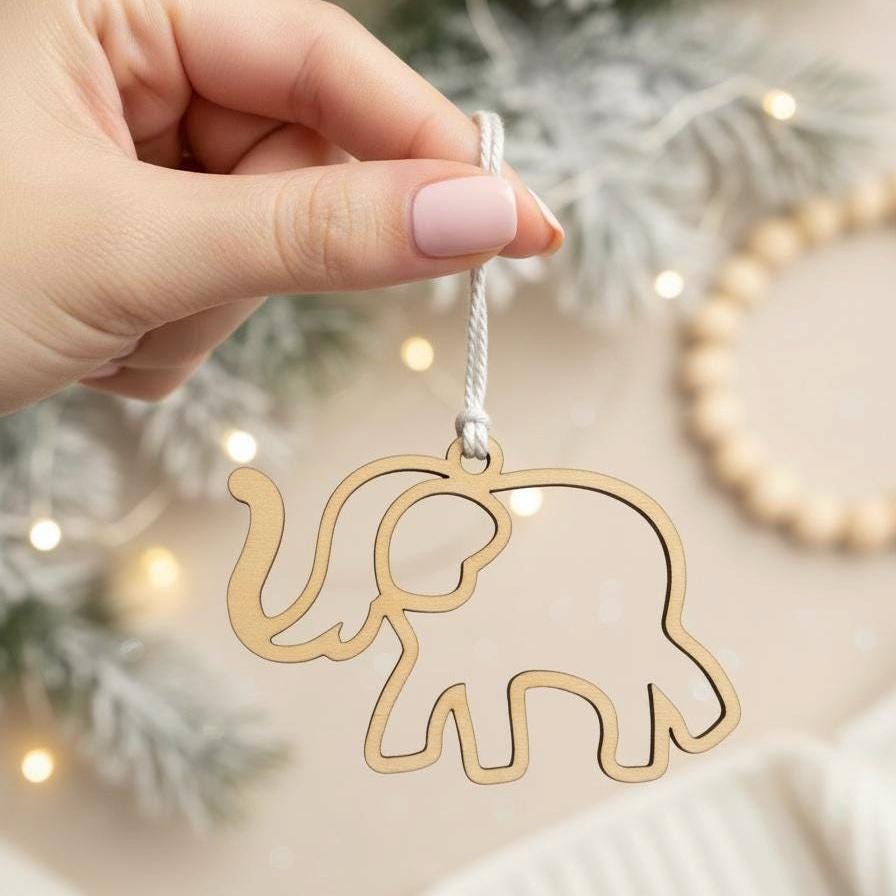 Wooden Elephant Friendship Ornament - Meaningful Best Friend Gift - Sisterhood Christmas Keepsake - Elephant Story Card Gift for Her